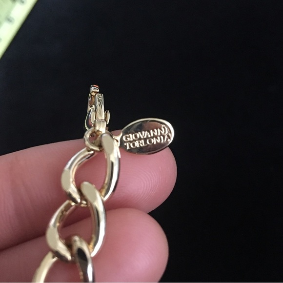 Giovanni Torlonia Vintage Green Coin Gold Tone Necklace - Picture 7 of 10